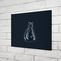 Холст прямоугольный Sweet cat - cyberpunk, цвет: 3D-принт — фото 2