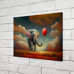 Холст прямоугольный Грустный слон и красный шарик, цвет: 3D-принт — фото 2