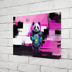 Холст прямоугольный Funny panda - cyberpunk, цвет: 3D-принт — фото 2
