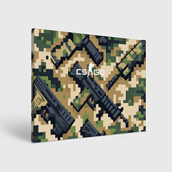 Холст прямоугольный Counter Strike - pixel military pattern, цвет: 3D-принт