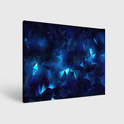 Картина прямоугольная Синие осколки из мелких абстрактных части калейдос