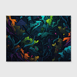 Холст прямоугольный Кислотная яркая абстракция в камуфляжном стиле, цвет: 3D-принт — фото 2