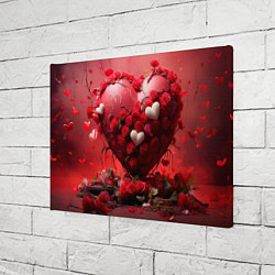 Холст прямоугольный Сердце и розы 14 февраля, цвет: 3D-принт — фото 2