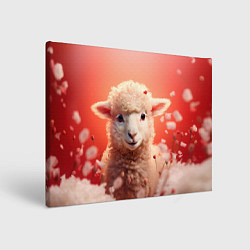 Холст прямоугольный Милая влюбленная овечка, цвет: 3D-принт