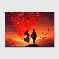 Холст прямоугольный Влюбленная пара в день святого Валентина, цвет: 3D-принт — фото 2