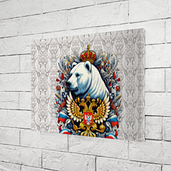 Холст прямоугольный Белый медведь с короной, цвет: 3D-принт — фото 2