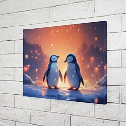 Холст прямоугольный Романтичная пара пингвинов, цвет: 3D-принт — фото 2