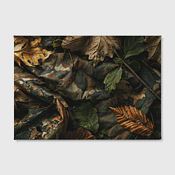 Холст прямоугольный Реалистичный охотничий камуфляж из ткани и листьев, цвет: 3D-принт — фото 2