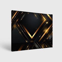 Холст прямоугольный Gold luxury black abstract, цвет: 3D-принт