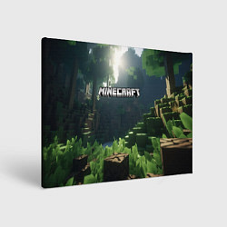 Холст прямоугольный Minecraft logo world, цвет: 3D-принт