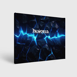 Холст прямоугольный Palworld logo blue ice, цвет: 3D-принт