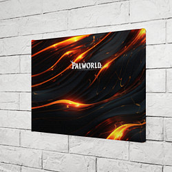 Холст прямоугольный Palworld логотип янтарные волны, цвет: 3D-принт — фото 2