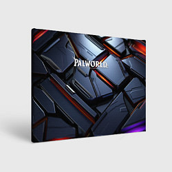 Холст прямоугольный Palworld логотип космически плиты, цвет: 3D-принт