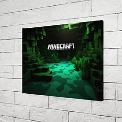 Холст прямоугольный Minecraft logo зеленый яркий мир, цвет: 3D-принт — фото 2
