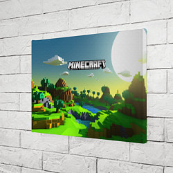 Холст прямоугольный Minecraft logo зеленый летний мир, цвет: 3D-принт — фото 2