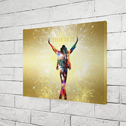 Холст прямоугольный Michael Jackson THIS IS IT - с салютами на золотом, цвет: 3D-принт — фото 2