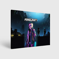 Холст прямоугольный Minecraft woman cyberpunk, цвет: 3D-принт