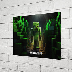Холст прямоугольный Minecraft зеленый квадратный монстр, цвет: 3D-принт — фото 2