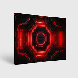 Холст прямоугольный Nvidia style black and red neon, цвет: 3D-принт