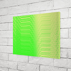 Холст прямоугольный Зелёные градиентные линии, цвет: 3D-принт — фото 2