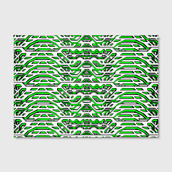 Холст прямоугольный Техно броня зелёно-белая, цвет: 3D-принт — фото 2