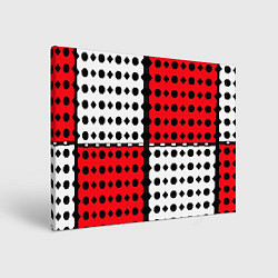 Холст прямоугольный Красно белое полотно и фигуры, цвет: 3D-принт