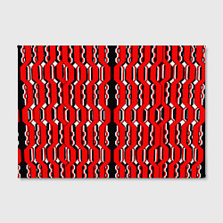 Холст прямоугольный Красные и белые техно линии, цвет: 3D-принт — фото 2