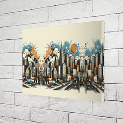 Холст прямоугольный Рисунок города с небоскребами, цвет: 3D-принт — фото 2