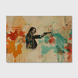 Холст прямоугольный Джон Уик в стиле гранж, цвет: 3D-принт — фото 2