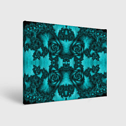 Холст прямоугольный Узорные бирюзовые фракталы, цвет: 3D-принт