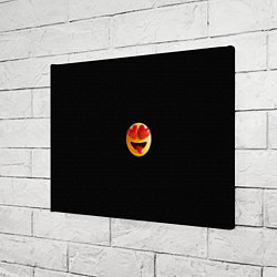 Холст прямоугольный Объемный влюблённый смайл улыбка с языком черном, цвет: 3D-принт — фото 2