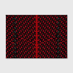 Холст прямоугольный Красные киберпанк ячейки на белом фоне, цвет: 3D-принт — фото 2