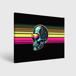 Холст прямоугольный Cyber skull - ai art fantasy, цвет: 3D-принт