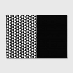 Холст прямоугольный Белые треугольники на чёрном фоне, цвет: 3D-принт — фото 2