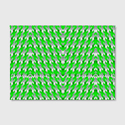Холст прямоугольный Зелёно-белый паттерн, цвет: 3D-принт — фото 2