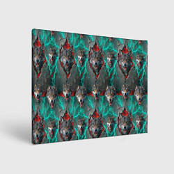Холст прямоугольный Паттерн из волков эпично, цвет: 3D-принт