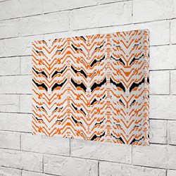 Холст прямоугольный Агрессивный бело-оранжевый паттерн, цвет: 3D-принт — фото 2