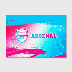 Холст прямоугольный Arsenal neon gradient style по-горизонтали, цвет: 3D-принт — фото 2