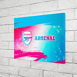 Холст прямоугольный Arsenal neon gradient style по-горизонтали, цвет: 3D-принт — фото 2