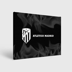 Холст прямоугольный Atletico Madrid sport на темном фоне по-горизонтал, цвет: 3D-принт