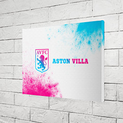 Холст прямоугольный Aston Villa neon gradient style по-горизонтали, цвет: 3D-принт — фото 2