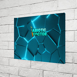 Холст прямоугольный Abiotic Factor logo neon, цвет: 3D-принт — фото 2