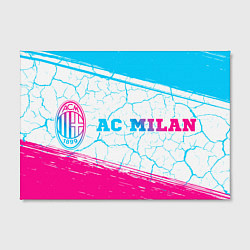 Холст прямоугольный AC Milan neon gradient style по-горизонтали, цвет: 3D-принт — фото 2