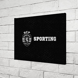 Холст прямоугольный Sporting sport на темном фоне по-горизонтали, цвет: 3D-принт — фото 2