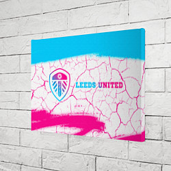 Холст прямоугольный Leeds United neon gradient style по-горизонтали, цвет: 3D-принт — фото 2