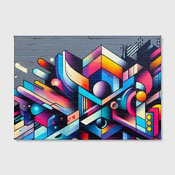 Холст прямоугольный Геометрическое абстрактное граффити - нейросеть, цвет: 3D-принт — фото 2