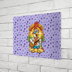 Холст прямоугольный Жаркое лето петух играет на гитаре, цвет: 3D-принт — фото 2