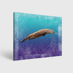 Холст прямоугольный Выдра под водой летит, цвет: 3D-принт