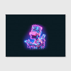 Холст прямоугольный Неоновый Барт Симпсон - киберпанк фантазия, цвет: 3D-принт — фото 2