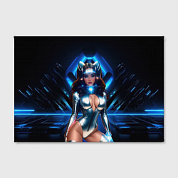 Холст прямоугольный Космическая девушка в блестящем костюме с ушками, цвет: 3D-принт — фото 2